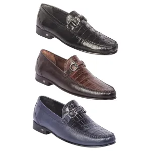 Lombardy Men's Crocodile / Calfskin Bit Loafers