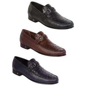 Lombardy Men's Ostrich Quill / Calfskin Bit Loafers