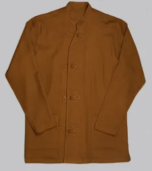 Made-to-Order Frogged Button Shirt Tobacco Viyella