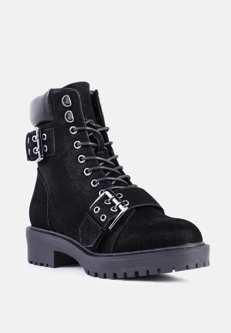maisie adjustable buckle chunky sole ankle boots