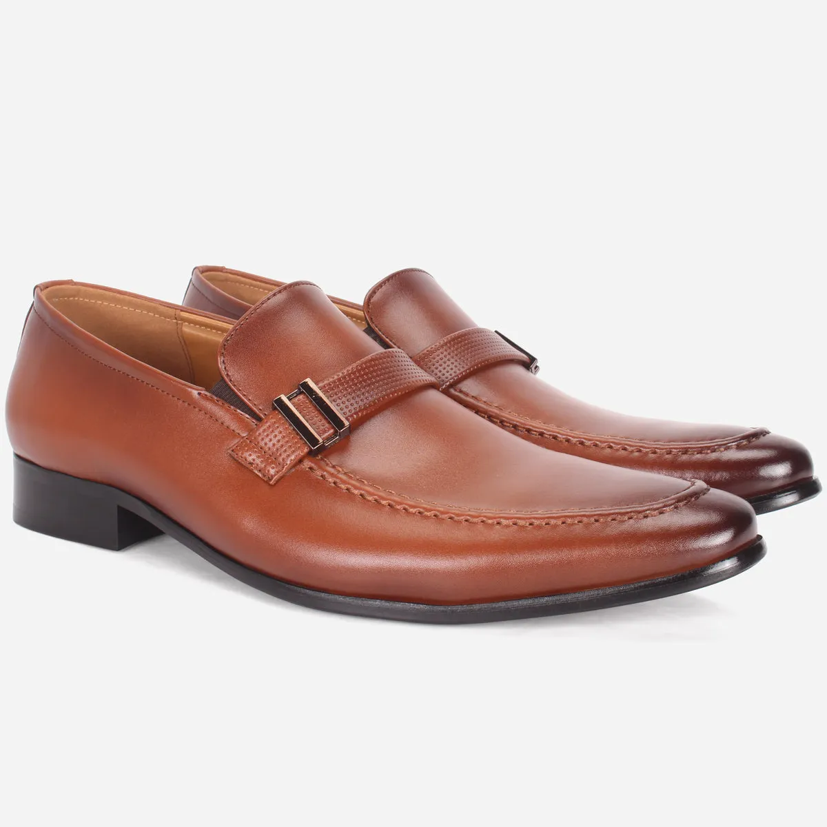 Mens "HUZIM" Leather Office Formal Slide In Shoes