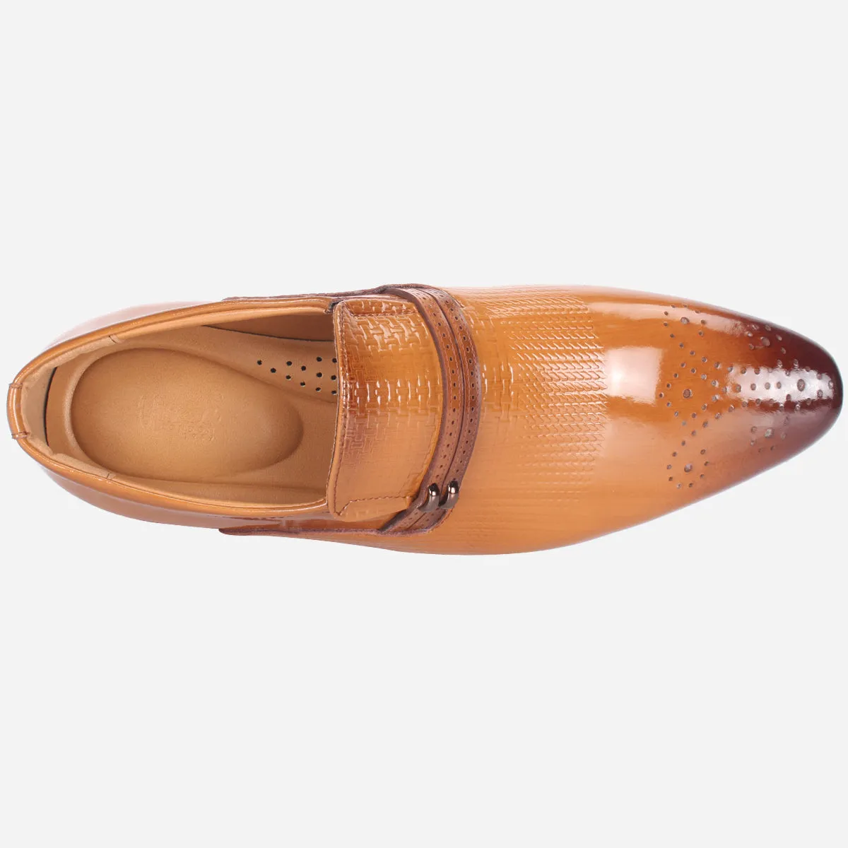 Mens "MILANO" Leather Dress Formal Slide In Shoes