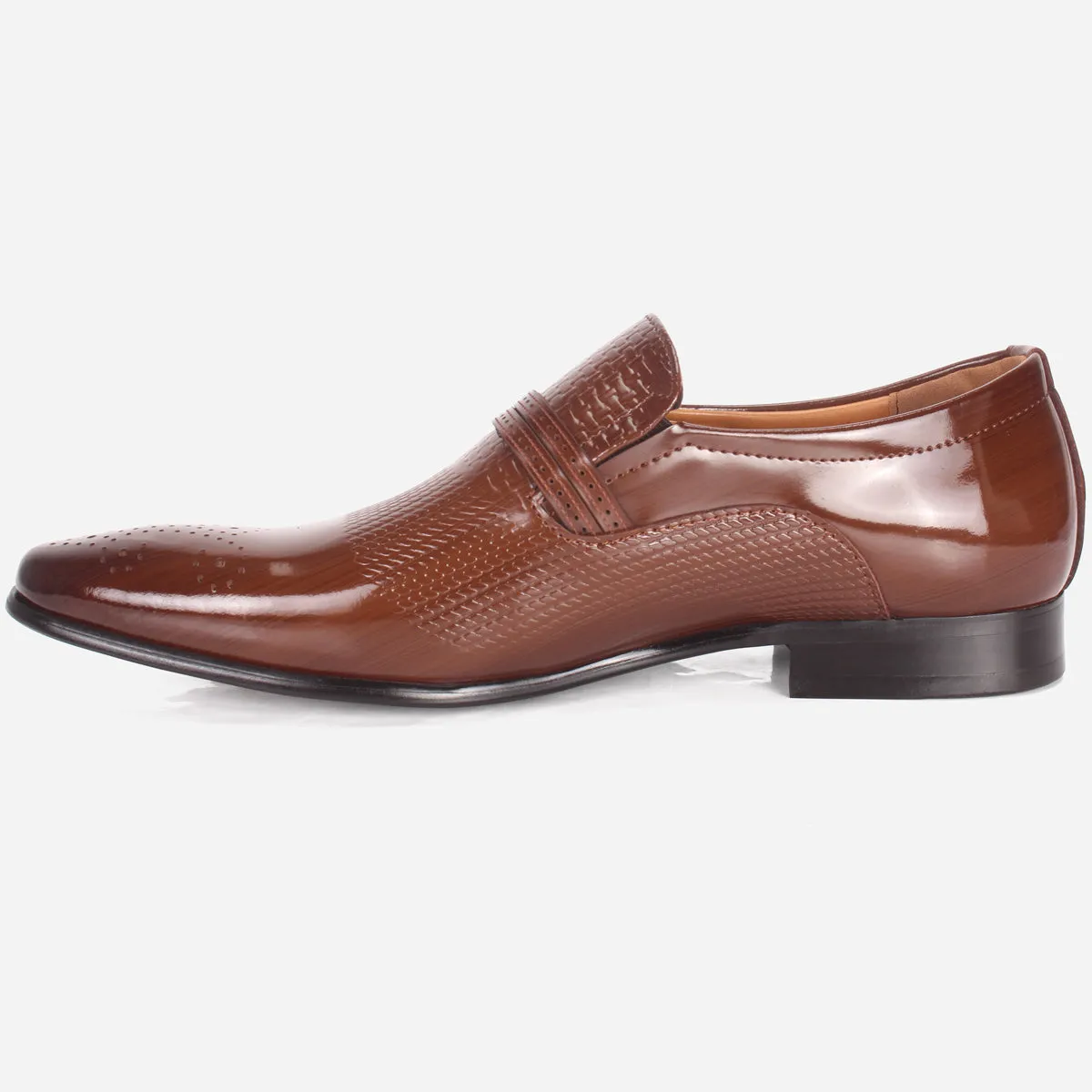 Mens "MILANO" Leather Dress Formal Slide In Shoes