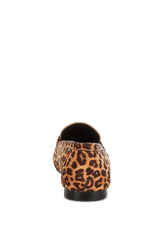 Meopa Horsebit Studs Leopard Print Loafers
