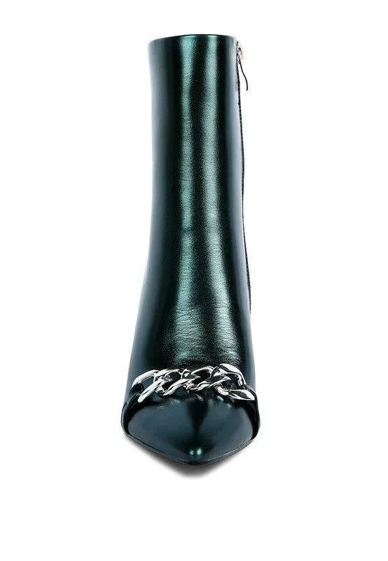 Metallic Stiletto Ankle Boots
