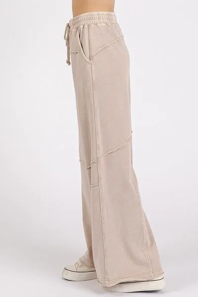 Mineral Wash Elastic Waist Pants