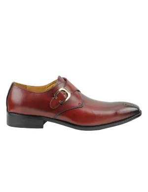 MONK STRAP SHOES IN RED