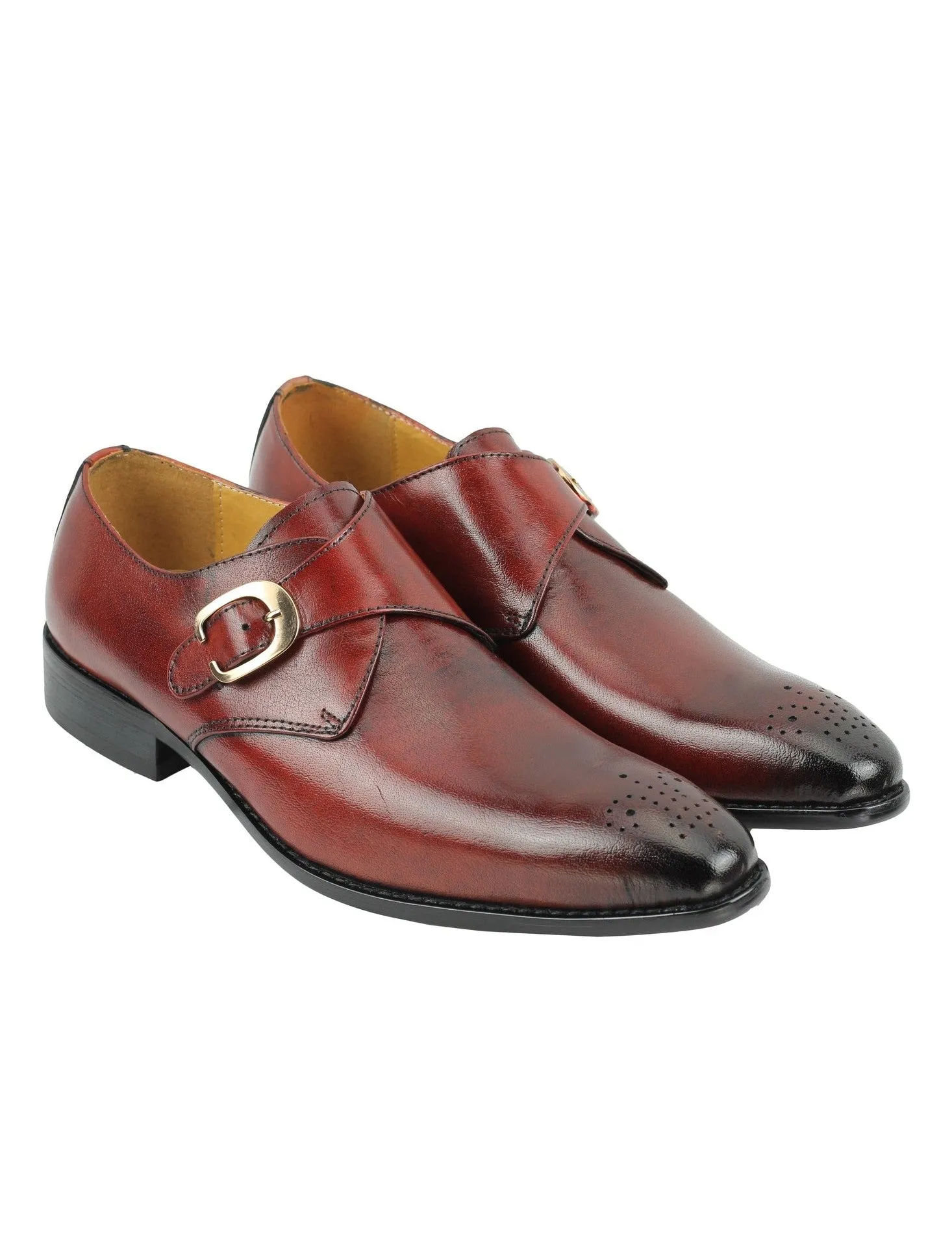 MONK STRAP SHOES IN RED