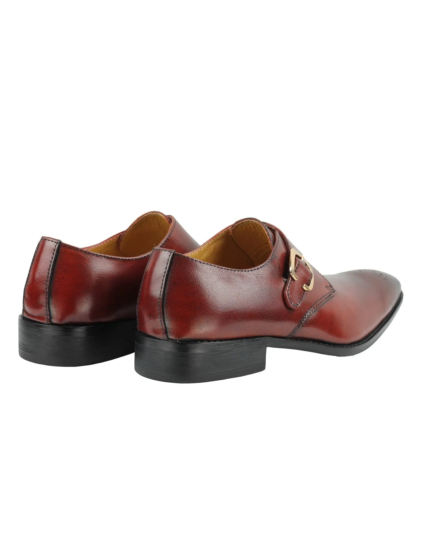 MONK STRAP SHOES IN RED
