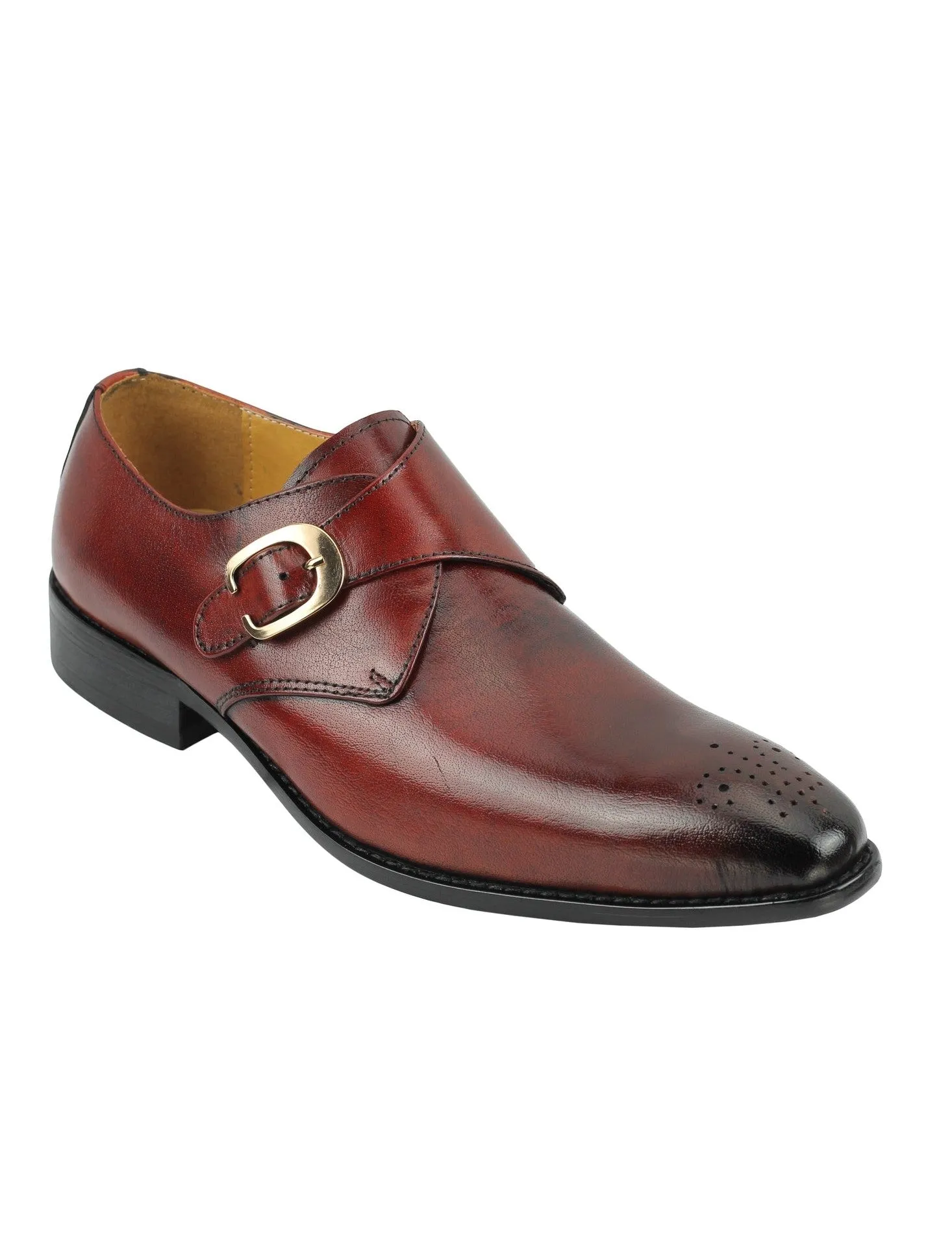 MONK STRAP SHOES IN RED