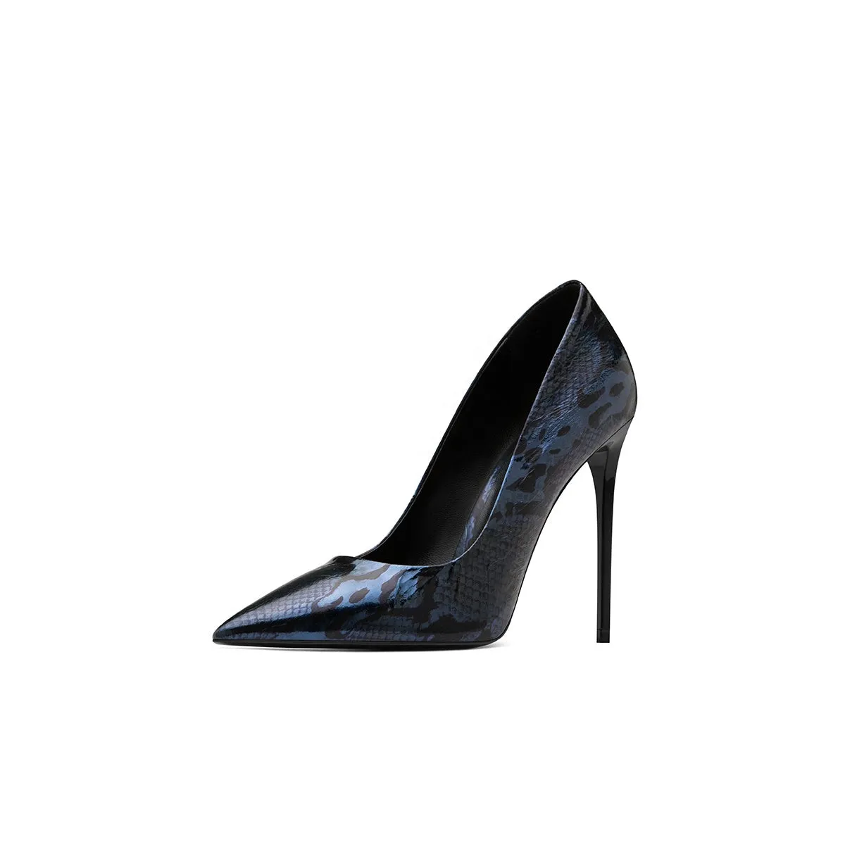 New single sexy snake grain leather women's  pointed toe stiletto high heels