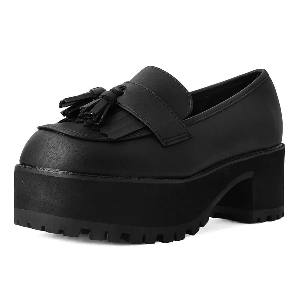 Nosebleed Platform Loafer Black Vegan TUKskin