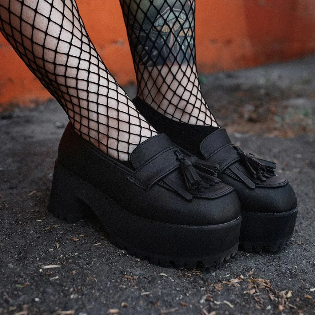 Nosebleed Platform Loafer Black Vegan TUKskin