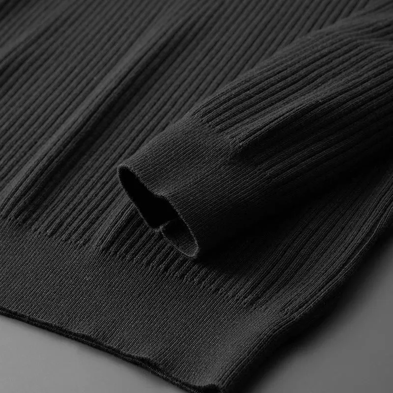 Obsidian Phoenix Luxury Thermal Sweater - High-End Soft Warm Men’s Long Sleeve Lapel Pullover in Sizes Up to 8XL