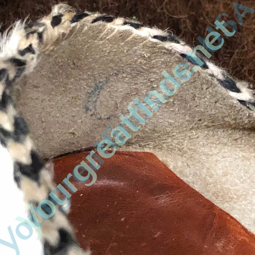 Old Hair on Cowhide Loafer Slippers Shoes 8