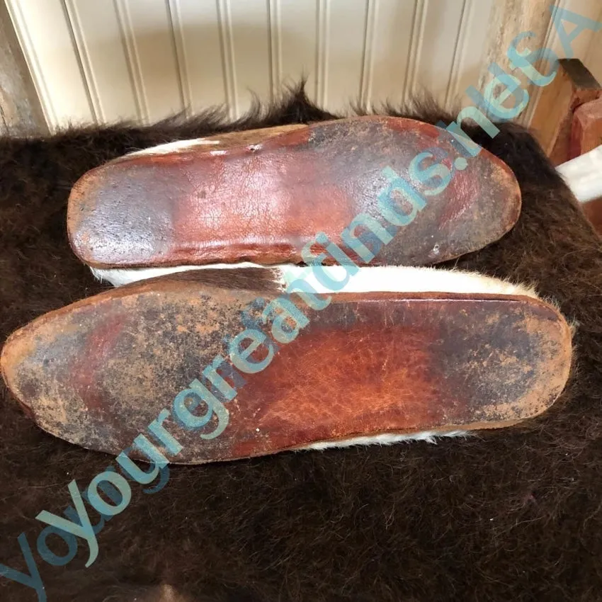 Old Hair on Cowhide Loafer Slippers Shoes 8