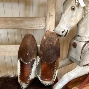 Old Hair on Cowhide Loafer Slippers Shoes 8