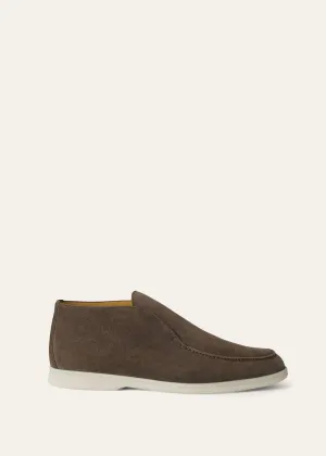 Open Walk Boots in Warm Grey Suede