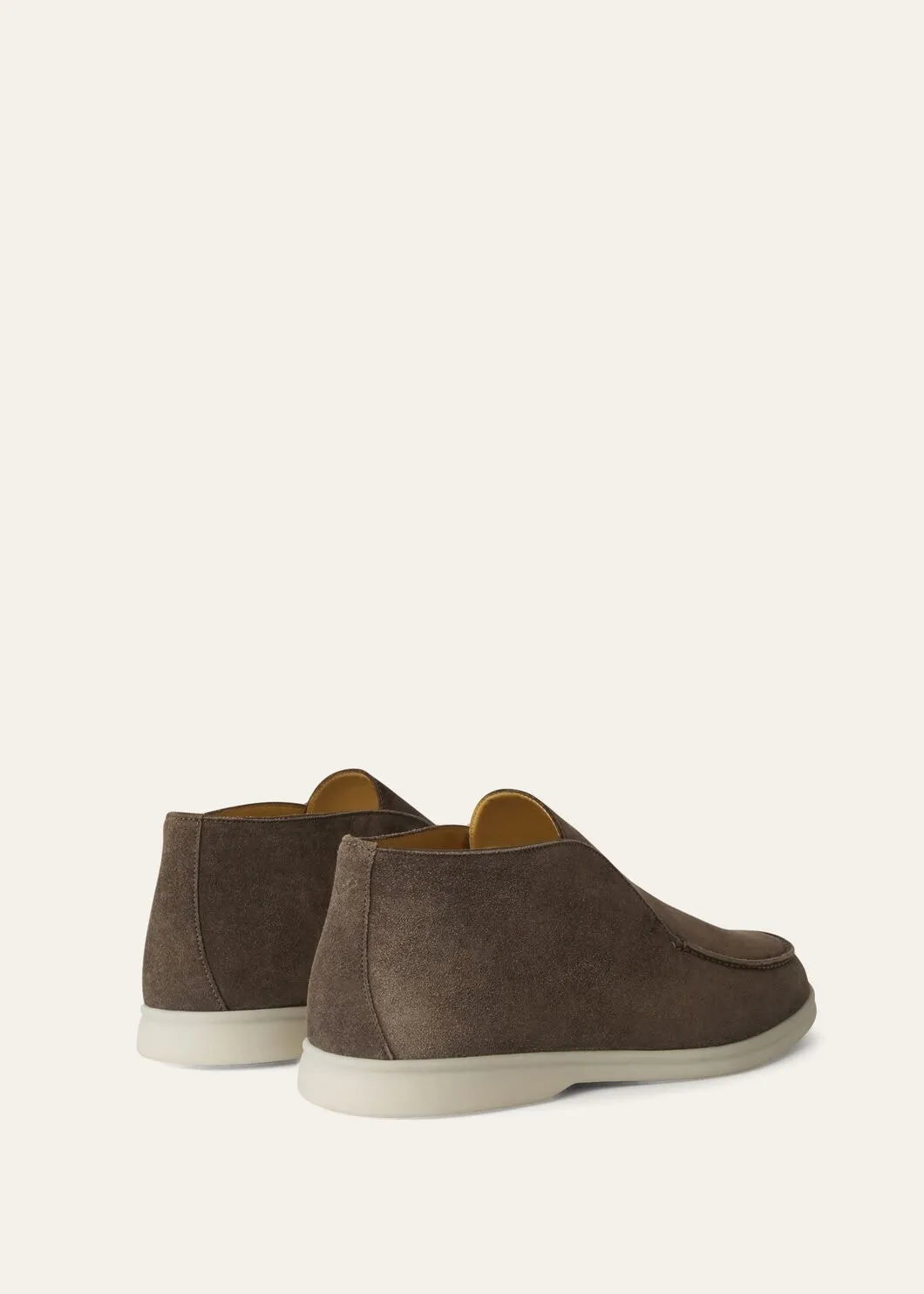 Open Walk Boots in Warm Grey Suede
