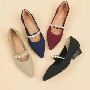 Pearl Low Heel Pumps
