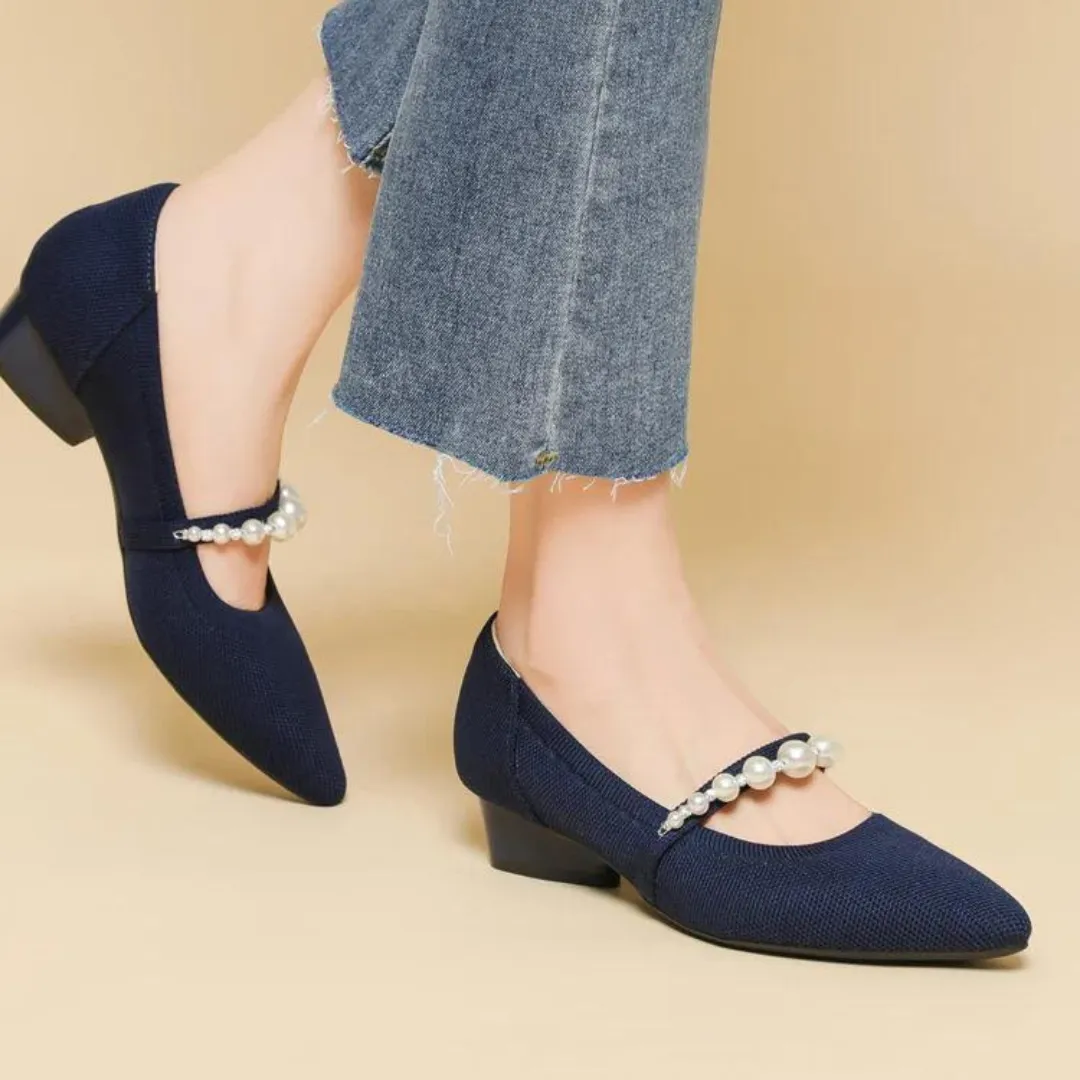 Pearl Low Heel Pumps