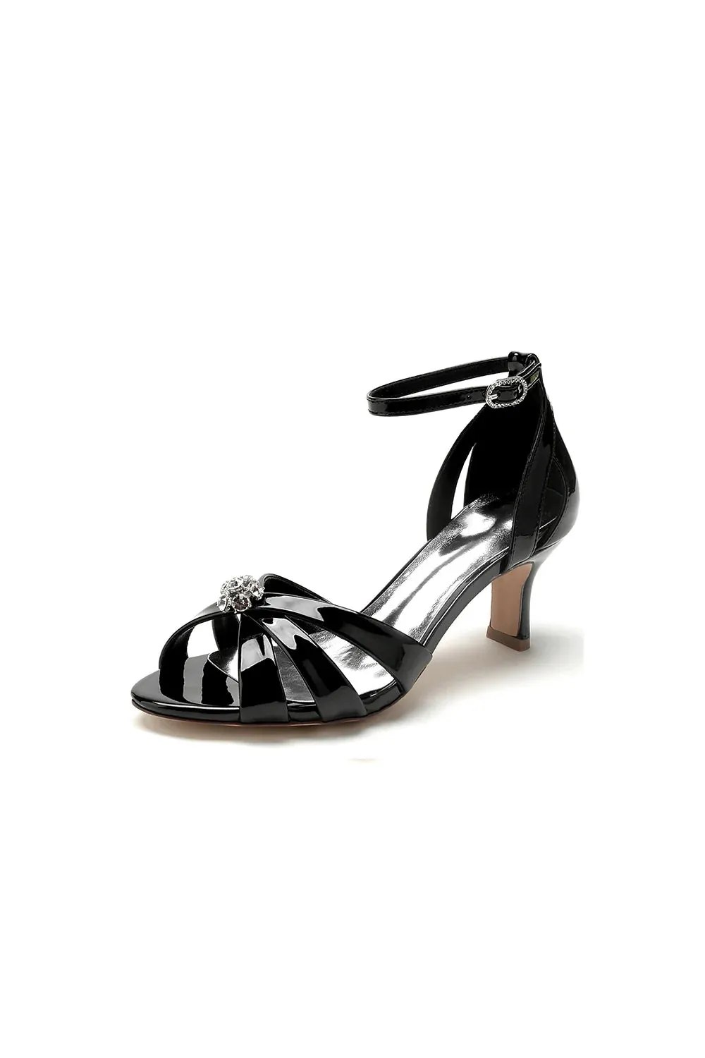 Peep Toe Ankle Strap Wedding Block Heels