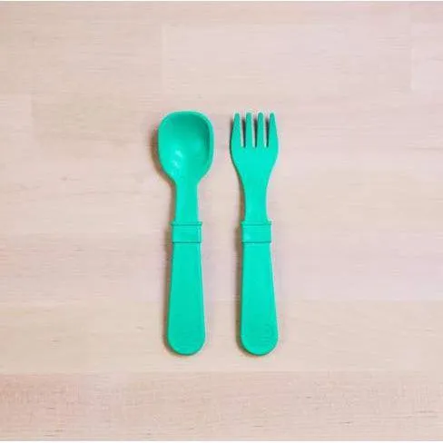 Re-Play Toddler (Fork   Spoon) Utensil Set