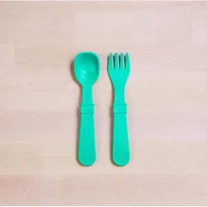 Re-Play Toddler (Fork   Spoon) Utensil Set