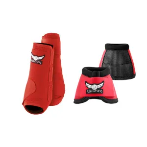 Relentless All Around Front & Bell Boot Combo Pack- Red
