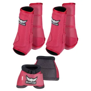 Relentless All Around Front, Hind & Bell Boot Combo Pack- Wine