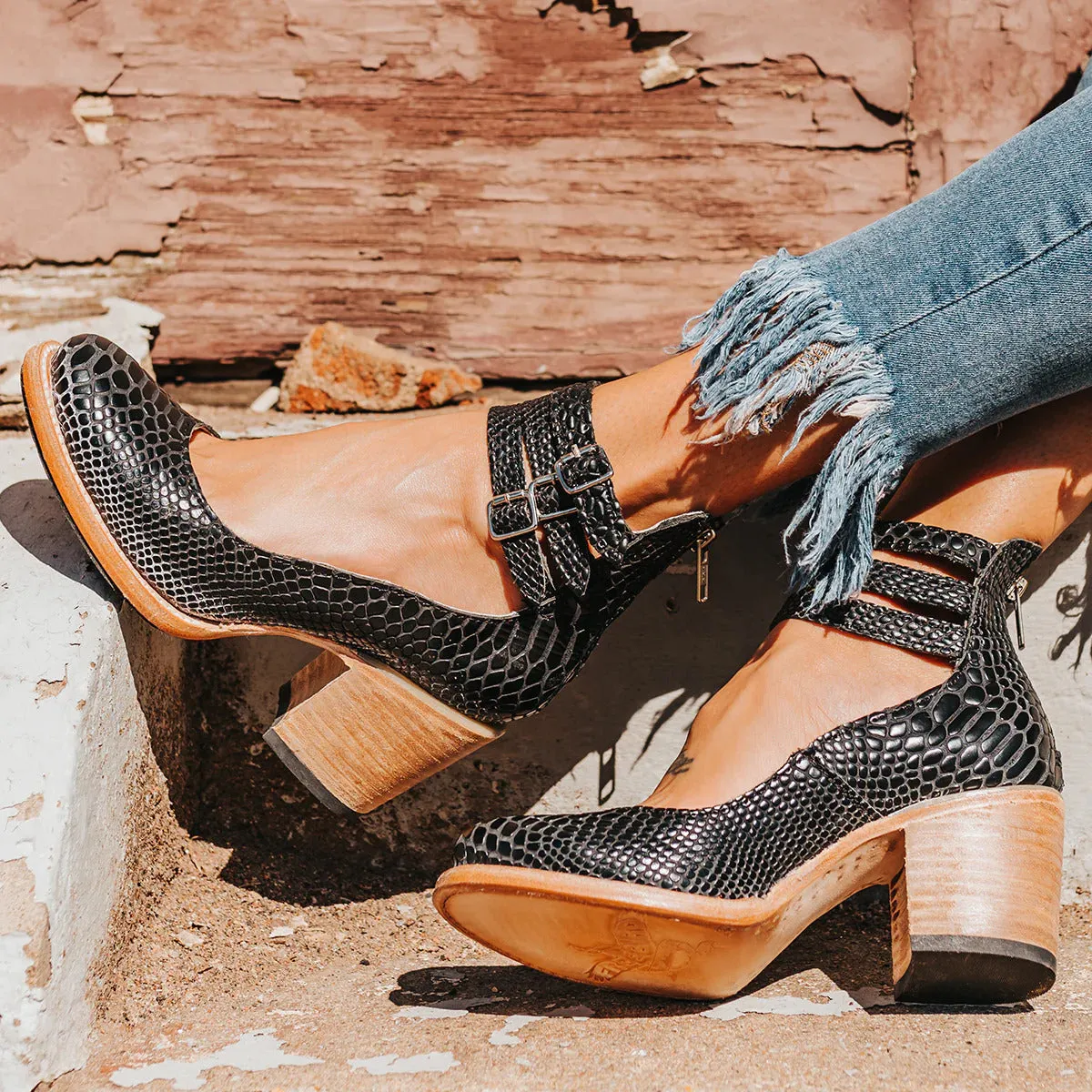 Remy | Crocodile Pattern Heels