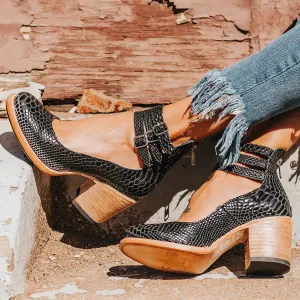 Remy | Crocodile Pattern Heels