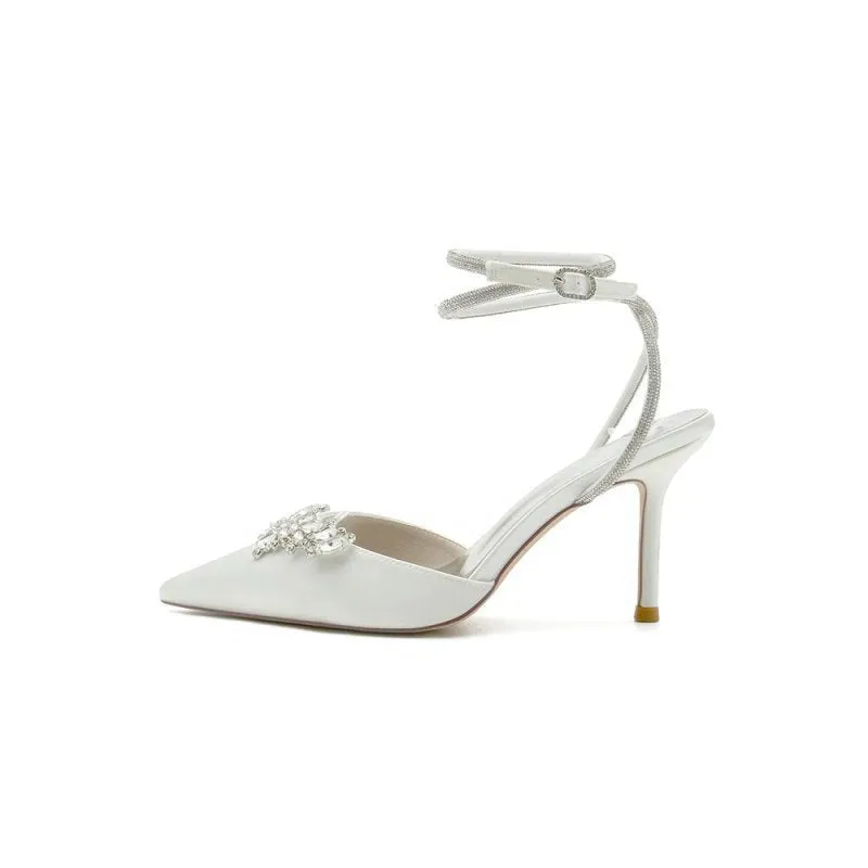 Rhinestone Pointed Toe Stiletto Heels