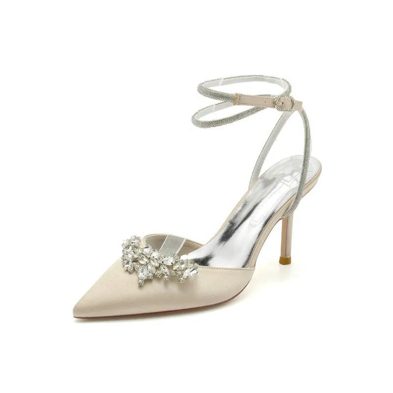 Rhinestone Pointed Toe Stiletto Heels