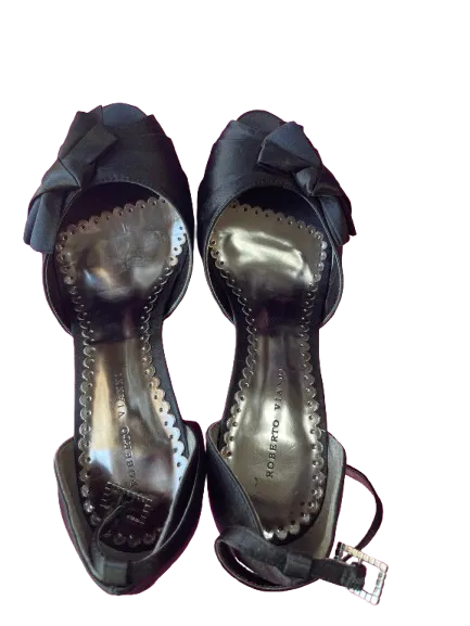 Roberto Vianni Black Heels With Bow Accent