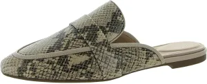 Rockport Womens Laylani Leather Snake Print Loafer Slides Taupe 6 Medium (B,M)