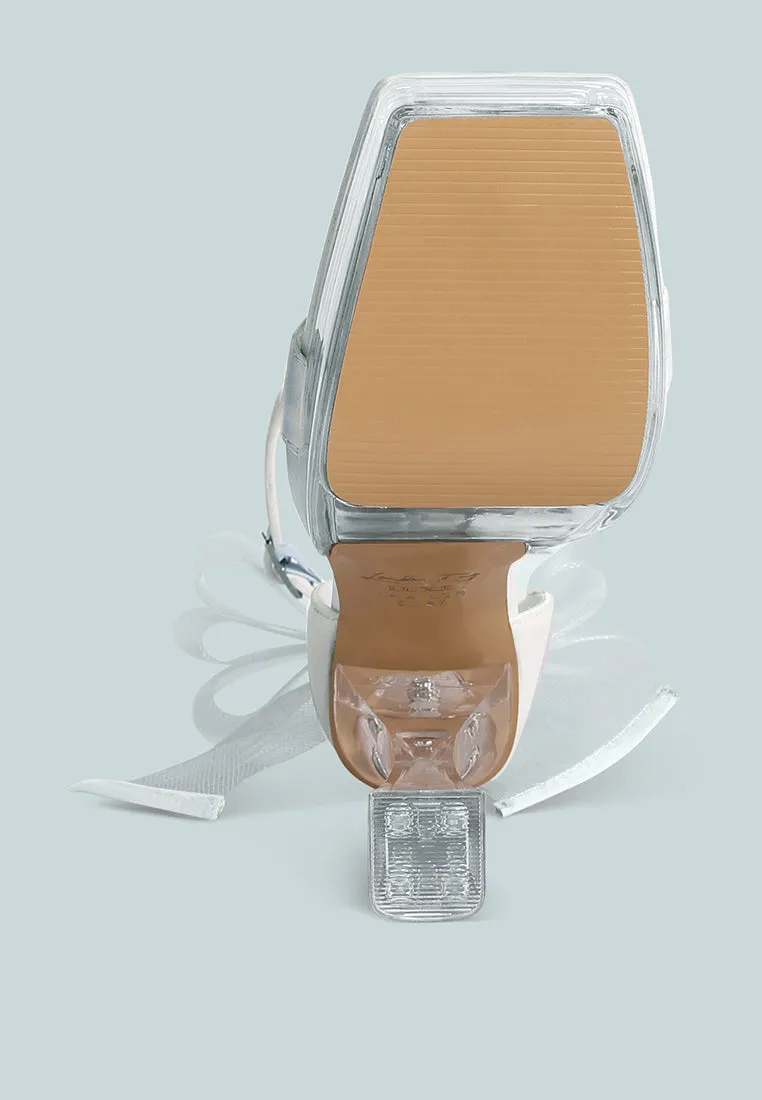 Satin Clear High Heeled Bow Sandals By RAG