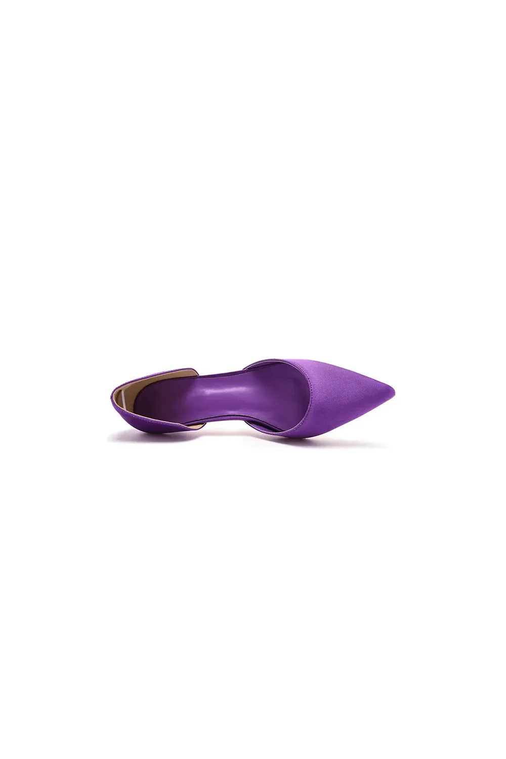 Simple Elegant Mid Cutout Two-Piece Slip on Pointed Toe Kitten Heels