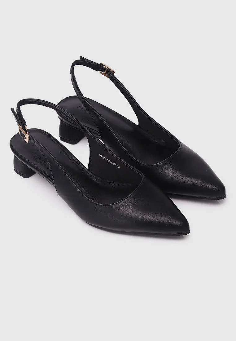 Sirena Slingback Heels (Black)