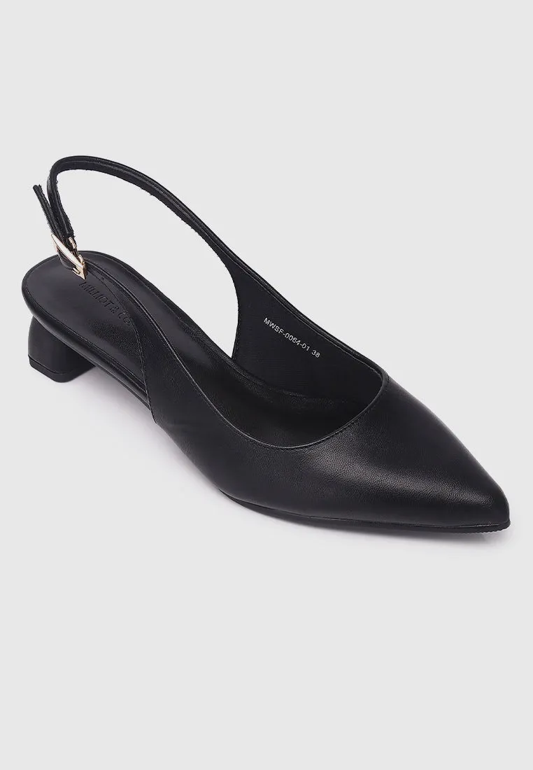 Sirena Slingback Heels (Black)