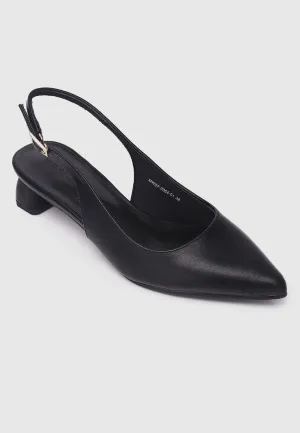 Sirena Slingback Heels (Black)