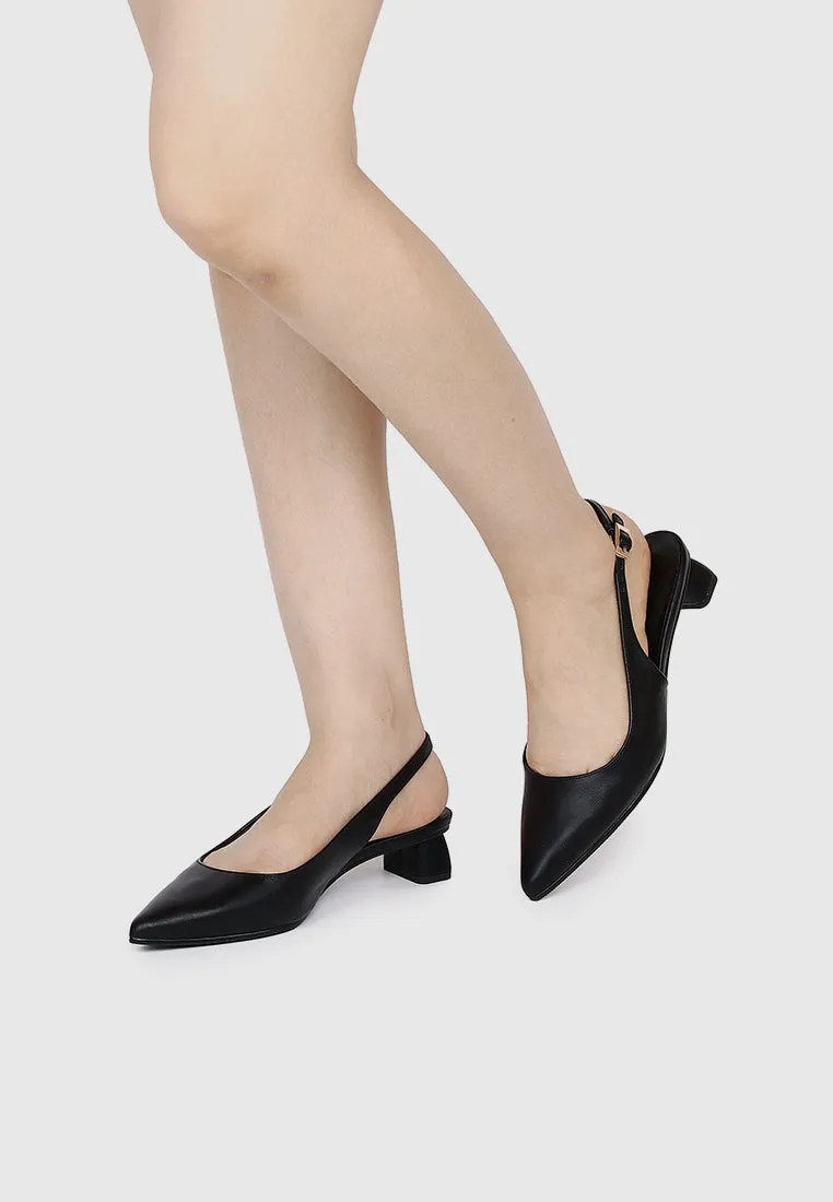 Sirena Slingback Heels (Black)