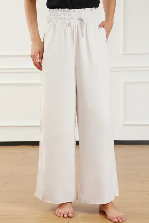Smocked High Waist Wide Leg Pants