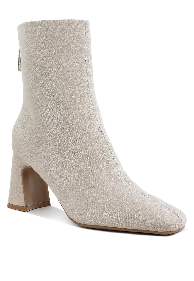 Square Toe Microfiber Ankle Boots By RUW