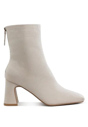 Square Toe Microfiber Ankle Boots By RUW