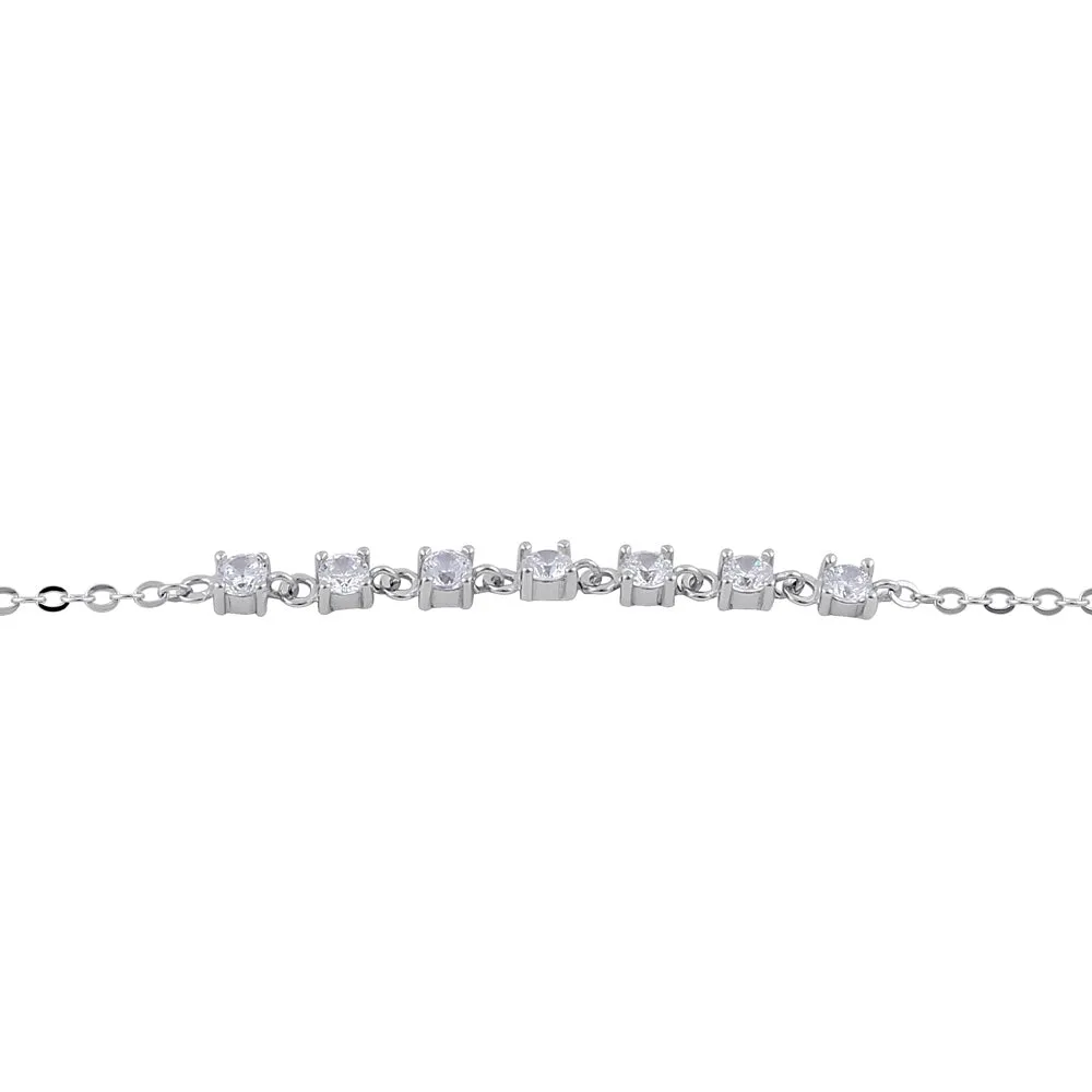 Sterling Silver Elegant Clear CZ Bracelet