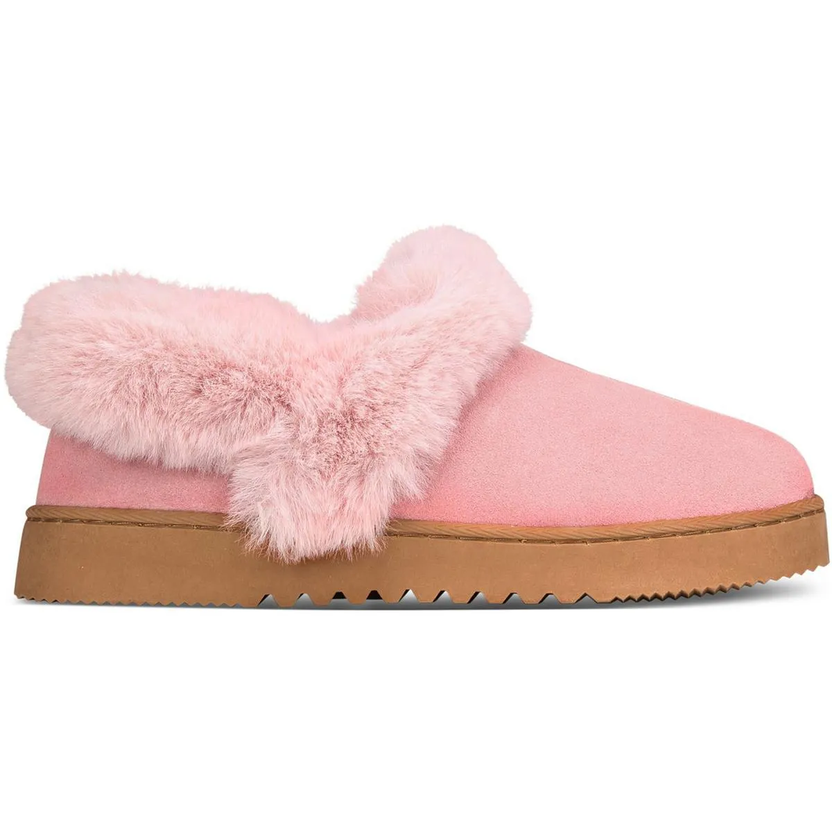Style & Co. Womens Lolaa Faux Fur Suede Loafer Slippers