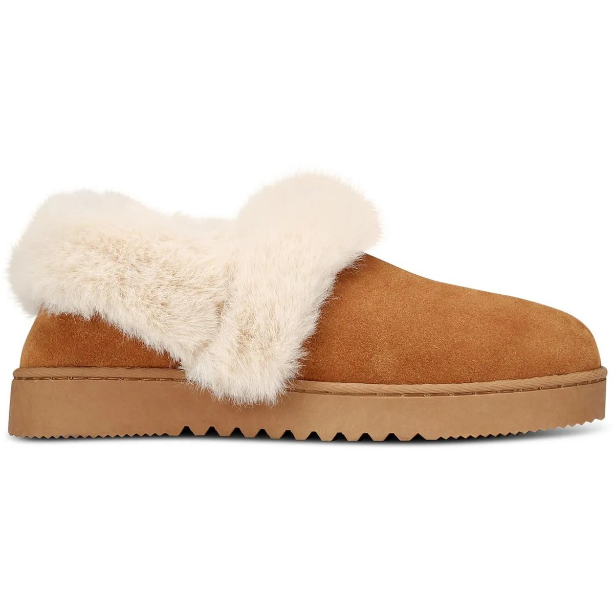 Style & Co. Womens Lolaa Faux Fur Suede Loafer Slippers