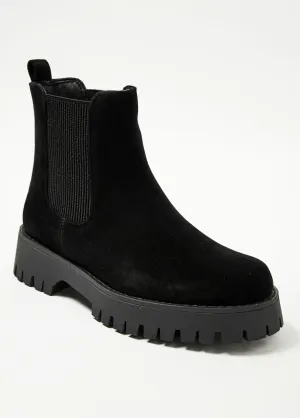 Suede effect Chelsea boots with notched sole
