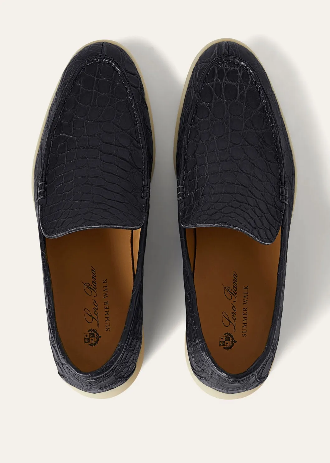 Summer Walk in Blue Caiman Leather for Men